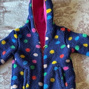 Mini Boden Double-sided Polka Dot Fleece Jacket